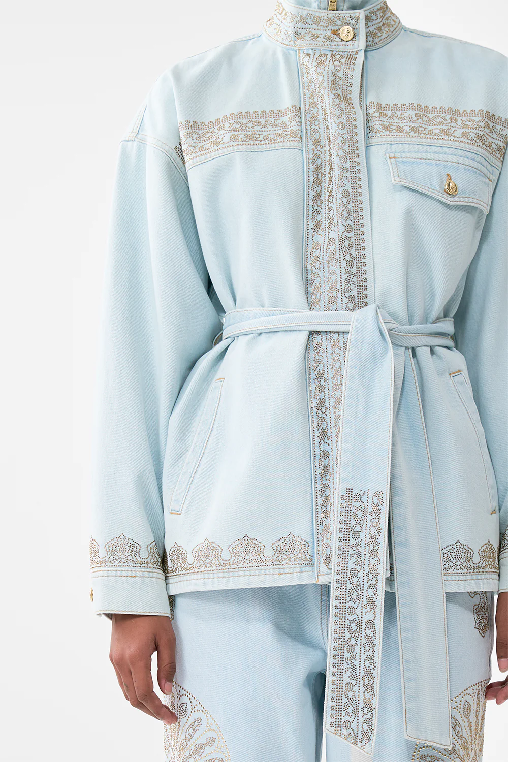 ALIKA ISTANBUL ALCHEMY HIGH NECK JACKET DENIM - Image 8