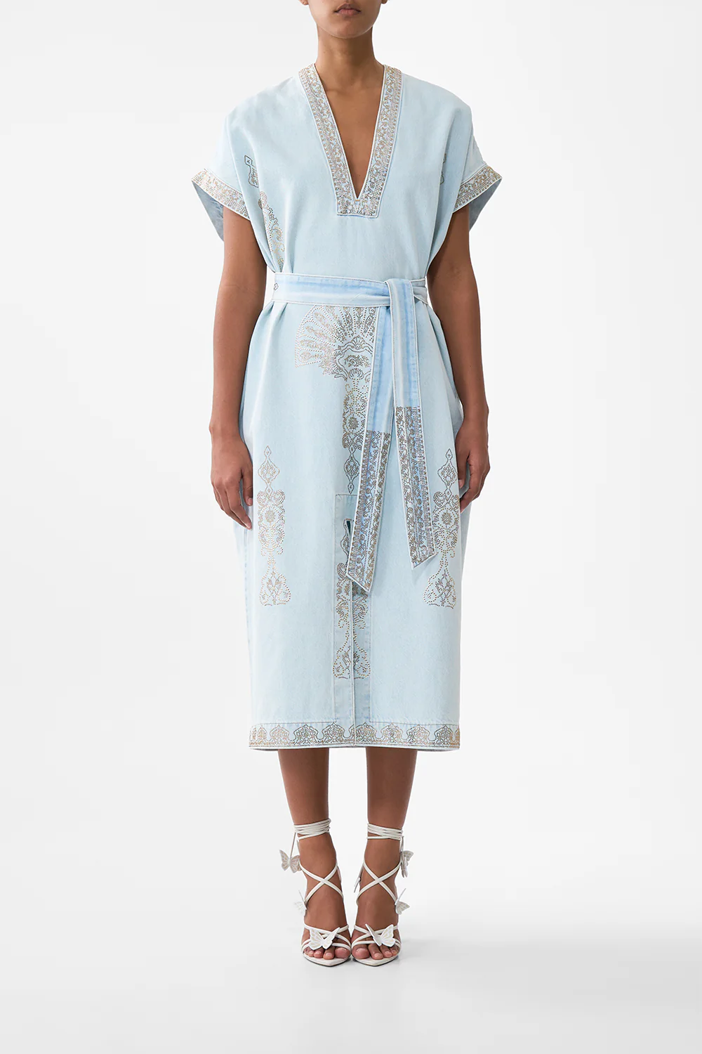 ALIKA ISTANBUL ALCHEMY BELTED KAFTAN DENIM - Image 4
