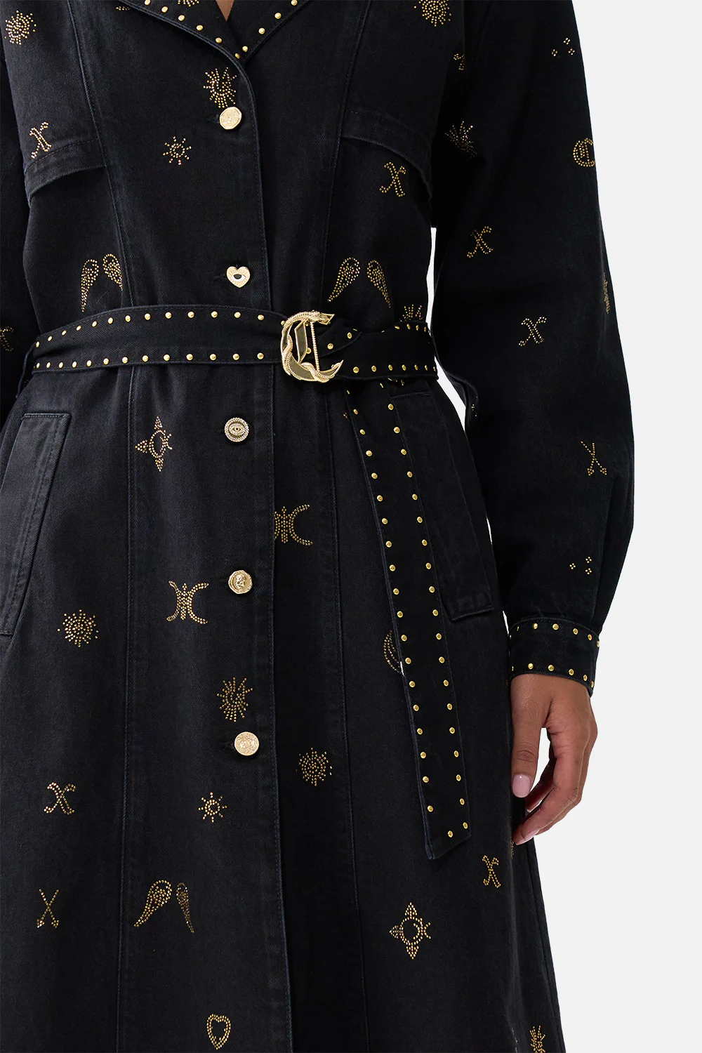 HEIRLOOM EMPIRE LONGLINE BELTED TRENCH COAT DENIM - Image 8