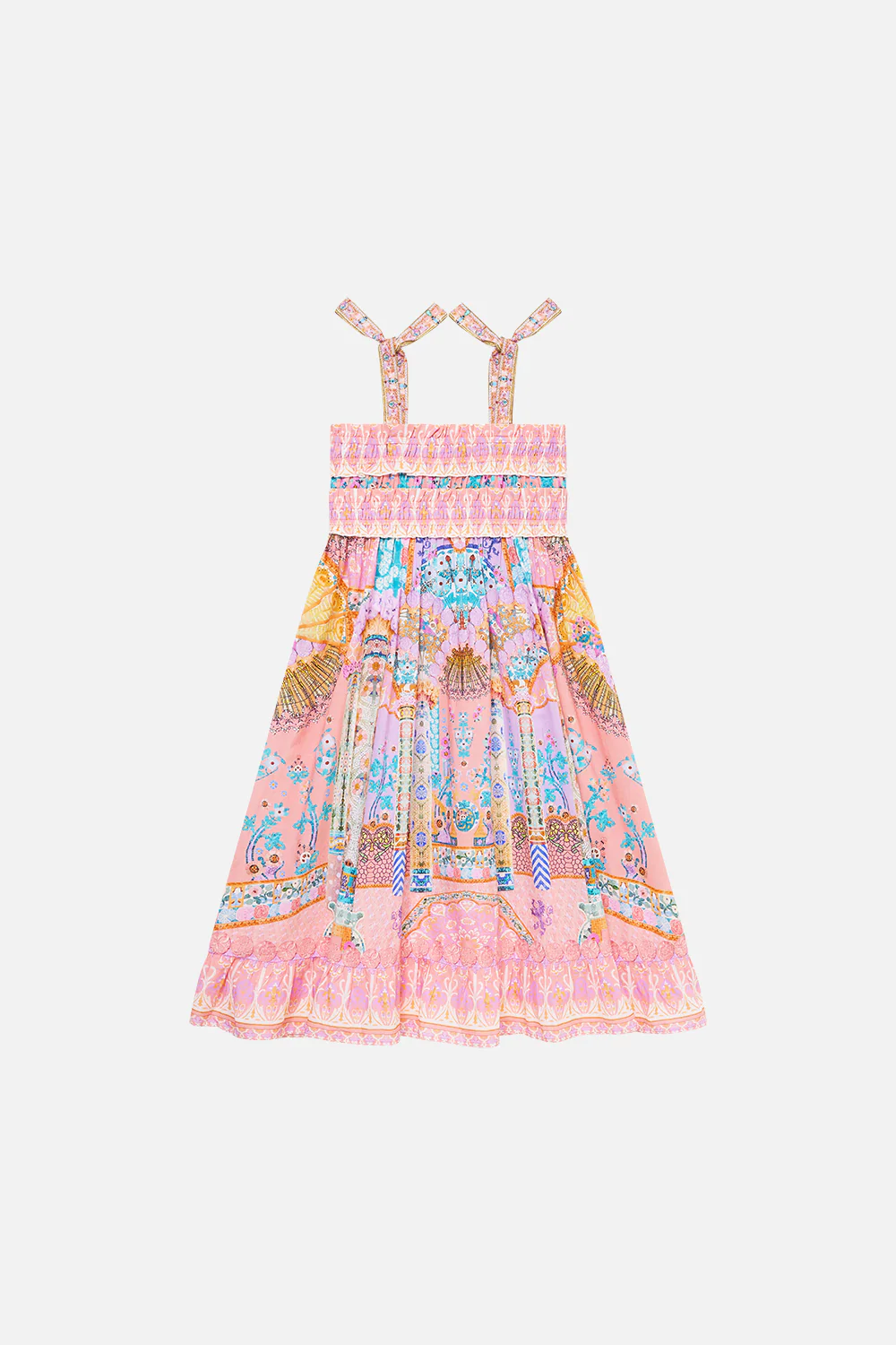 KIDS SHIRRED MAXI DRESS W TIE SHOULDER HOWDY GAUDI