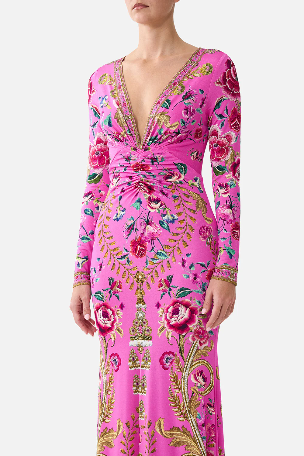 V NECK DRESS WITH TWIST FRONT DETAIL MATADORA FLORA - Image 5