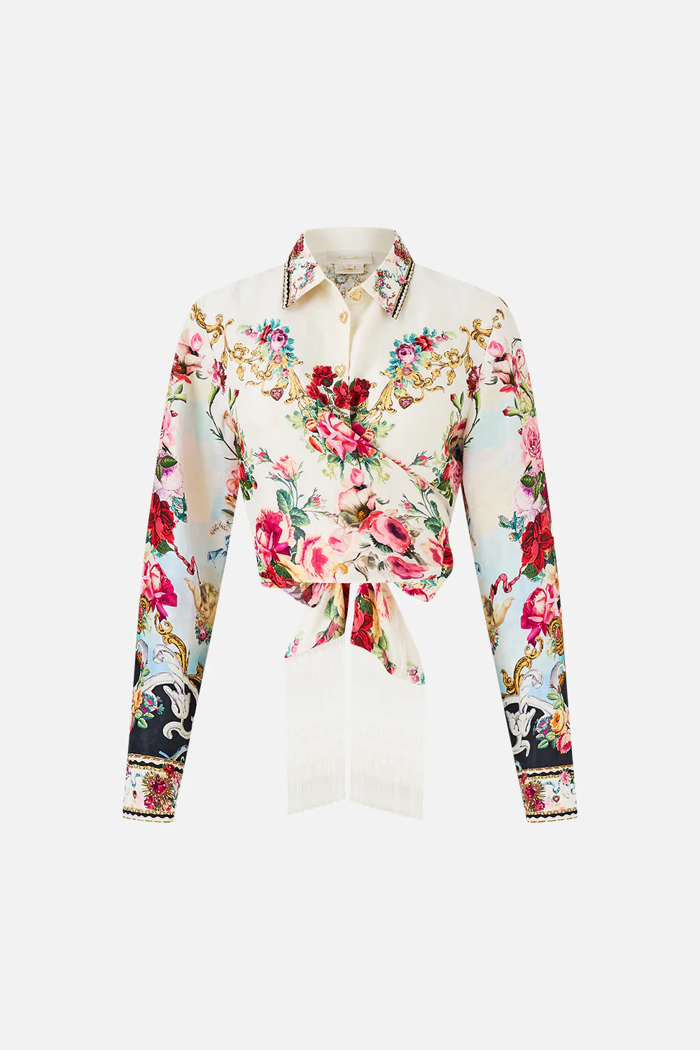 CROPPED WRAP SHIRT WITH TIE TORERO LIBERTINE - Image 3