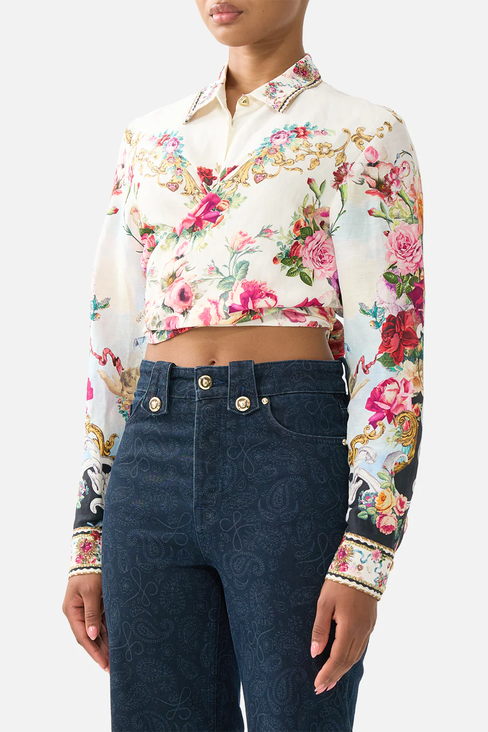 CROPPED WRAP SHIRT WITH TIE TORERO LIBERTINE - Image 5