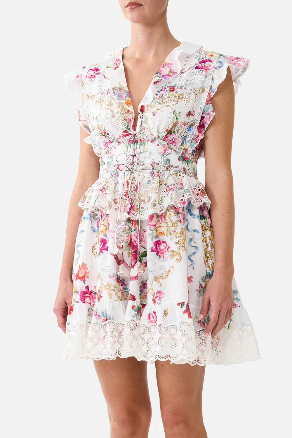 WAISTED SHORT DRESS WITH RUFFLE DETAILS TORERO LIBERTINE - Image 5