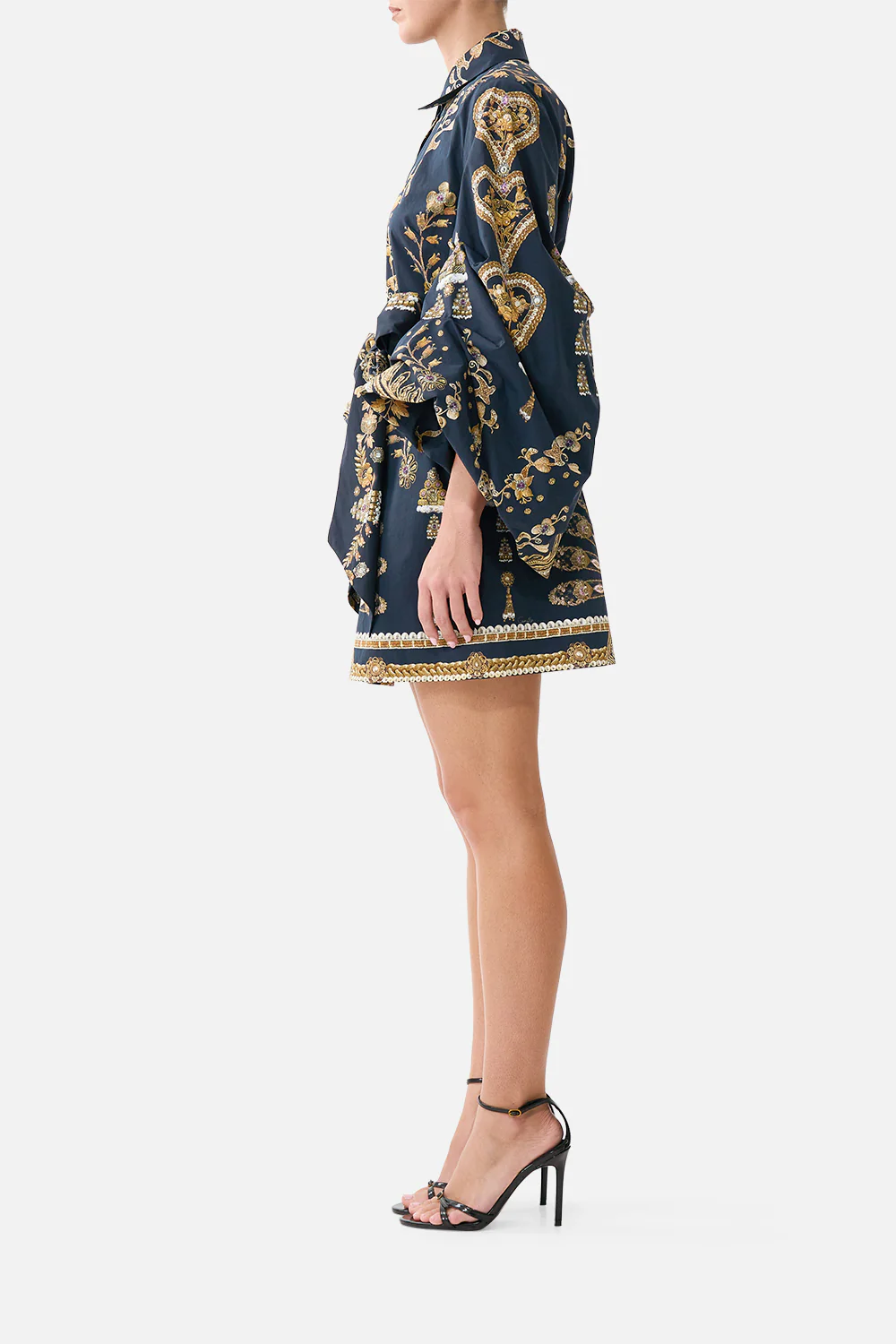 VOLUME SLEEVE SHIRT DRESS WITH TIE TAURUS RISING - Image 4