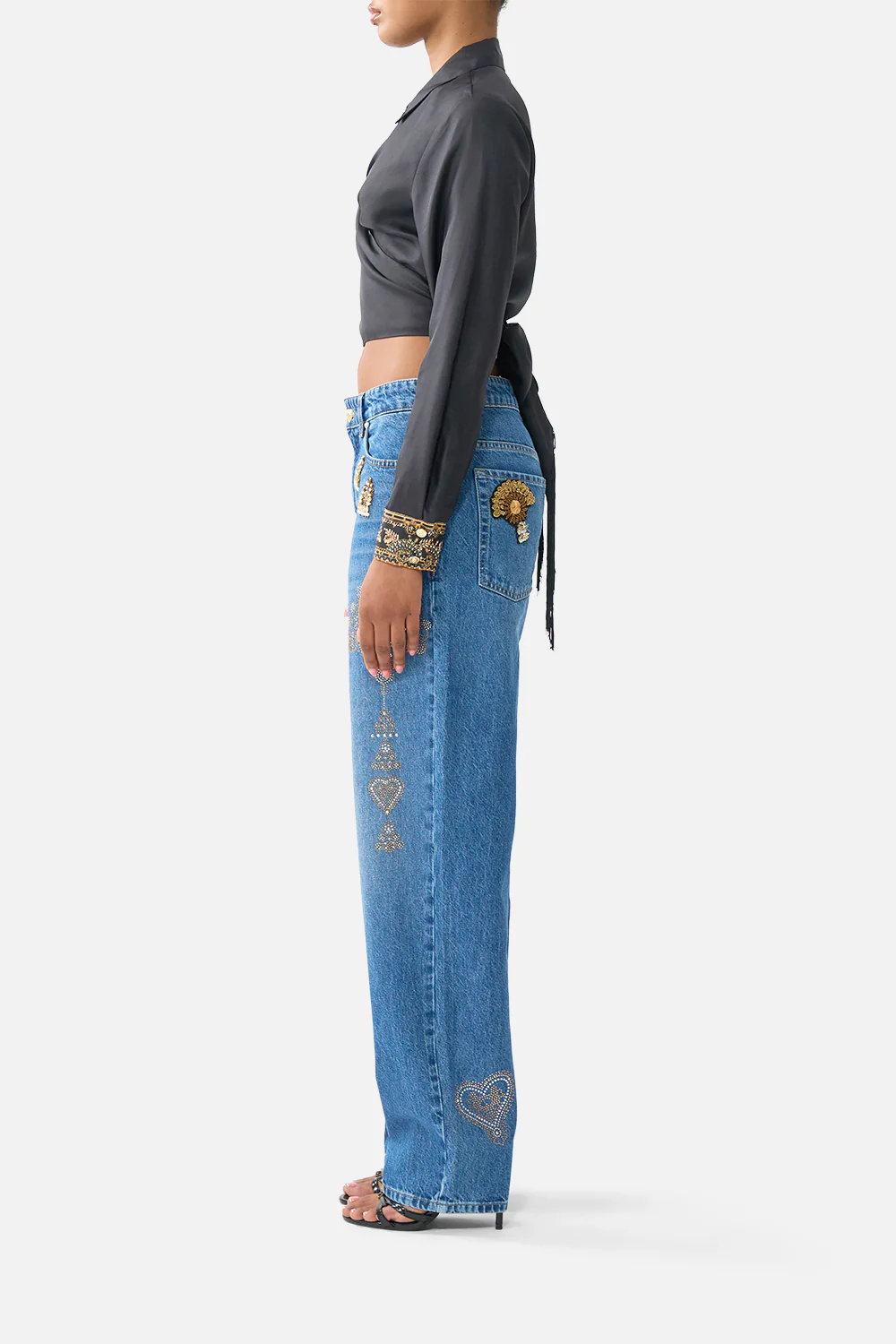 CROPPED WRAP SHIRT WITH TIE TAURUS RISING - Image 4