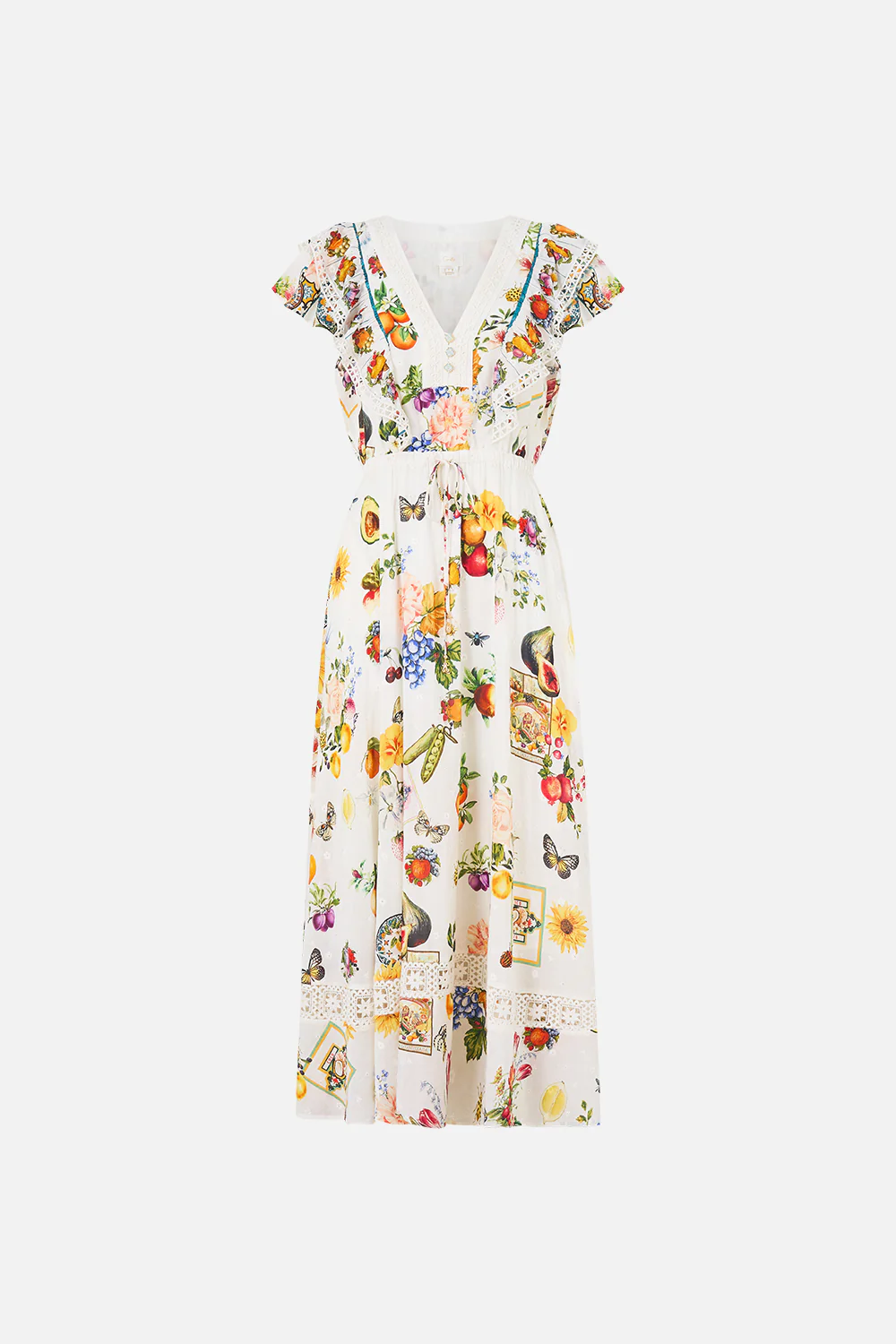 FLUTTER SLEEVE MIDI DRESS WITH FRILL DETAIL MAGIC OF THE MERCADO - Image 3
