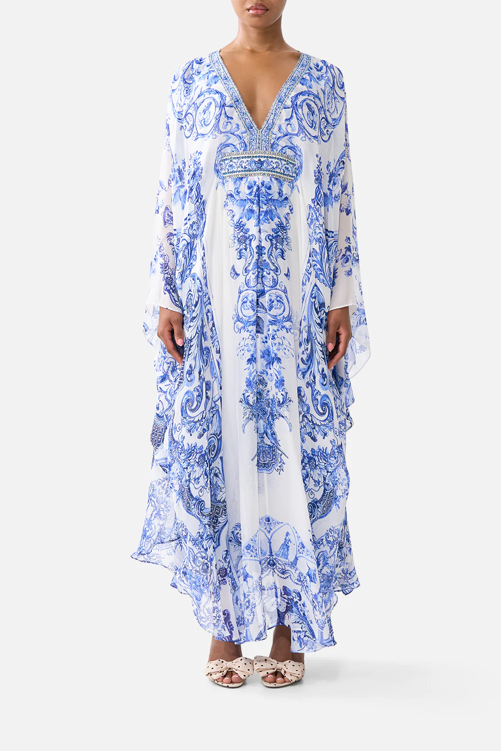 LONG KAFTAN WITH WAIST DETAIL CERAMIC PANORAMIC