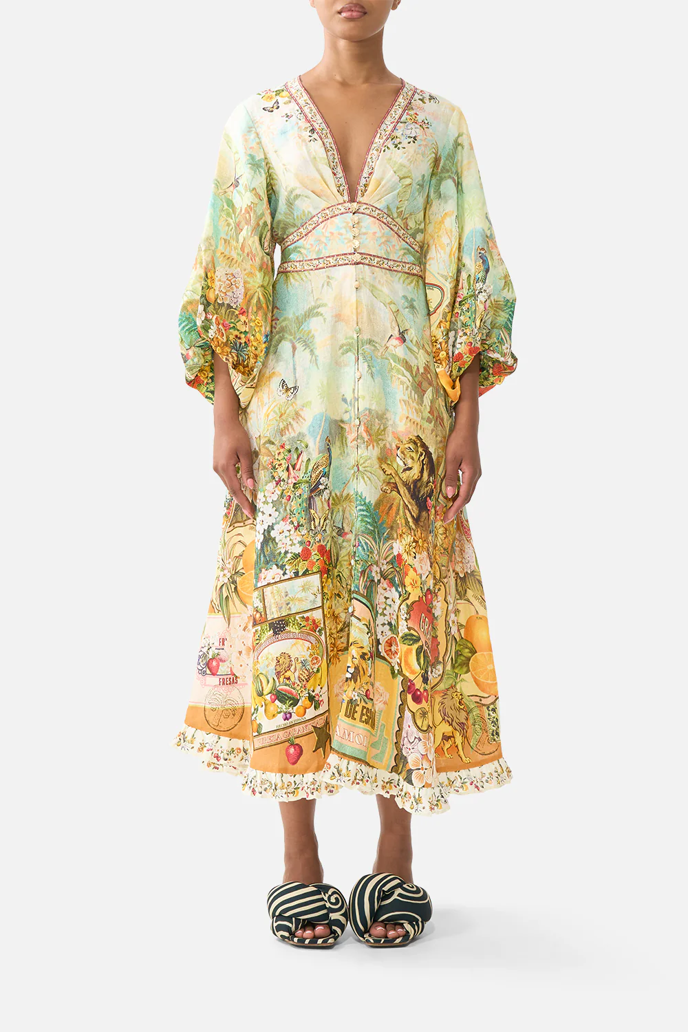 SHAPED WAISTBAND MIDI DRESS VA VA VINTAGE