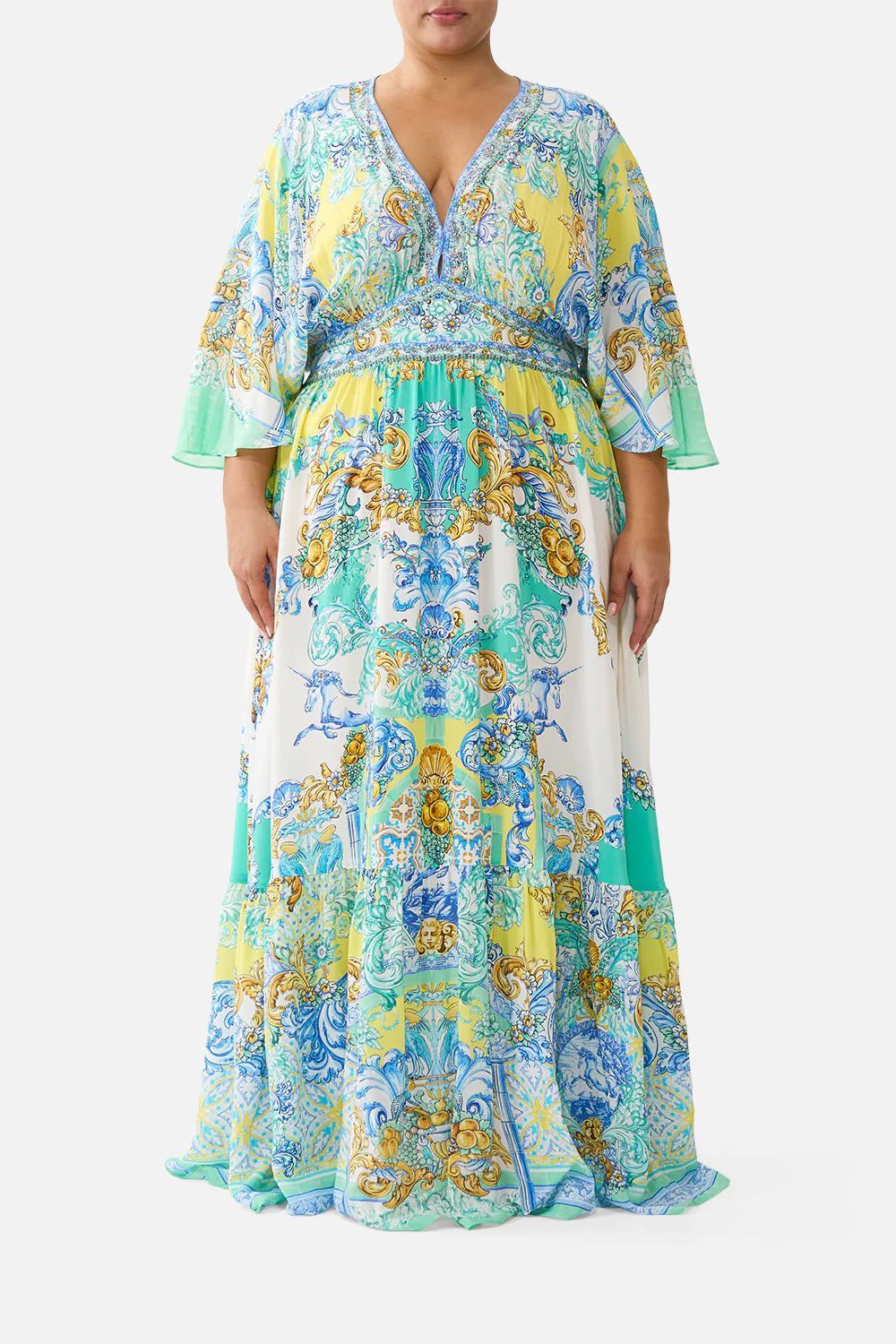 WAISTED DRESS WITH HEM RUFFLE DIAL UP THE TILES - Image 10