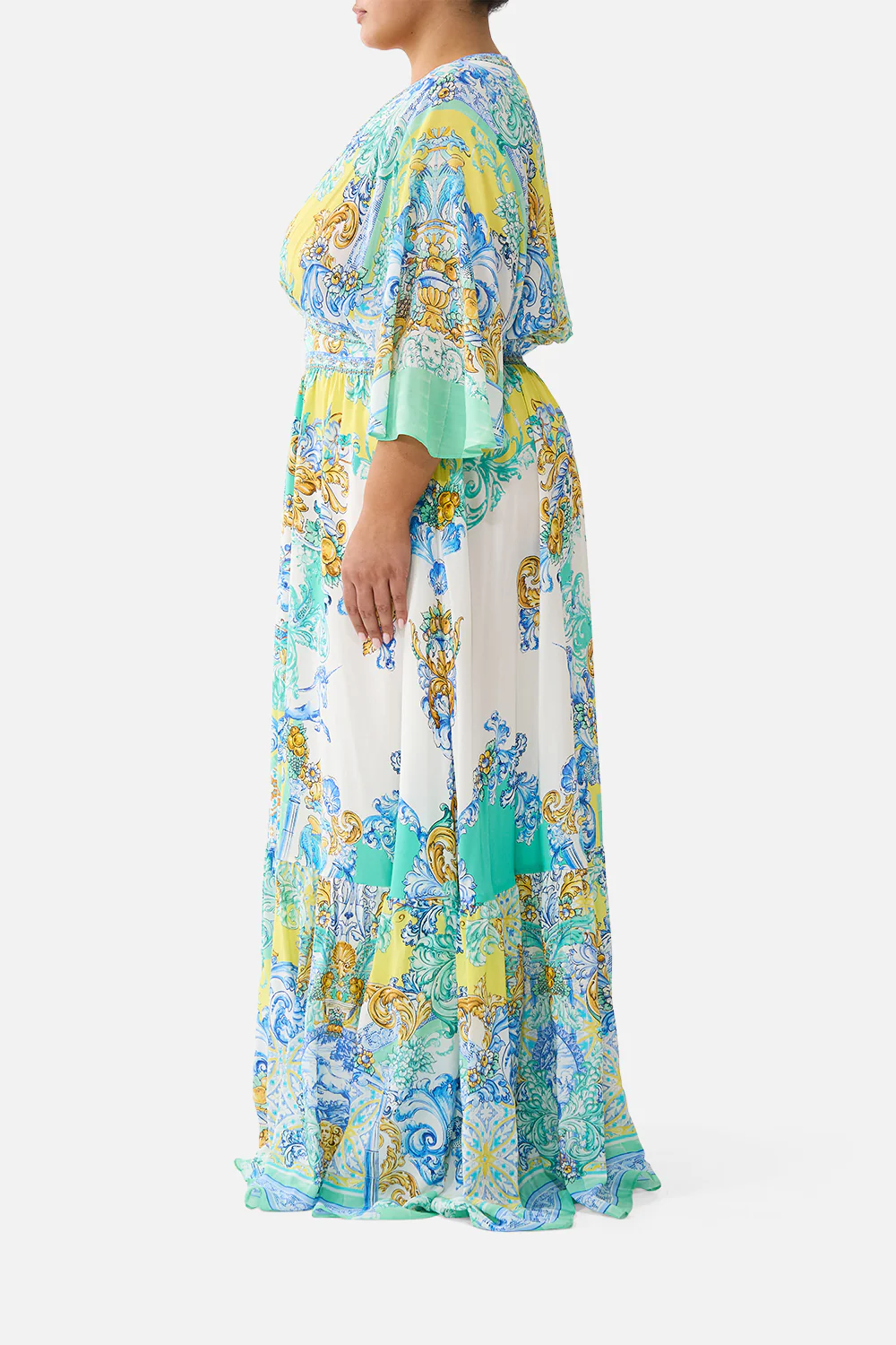 WAISTED DRESS WITH HEM RUFFLE DIAL UP THE TILES - Image 12