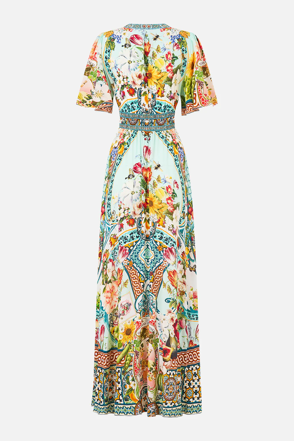 SHAPED WAISTBAND DRESS WITH FLUTTER SLEEVES MAGIC OF THE MERCADO - Image 6