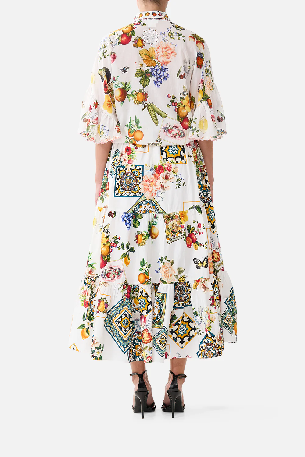 HIGH WAISTED TIERED MIDI SKIRT MAGIC OF THE MERCADO - Image 2