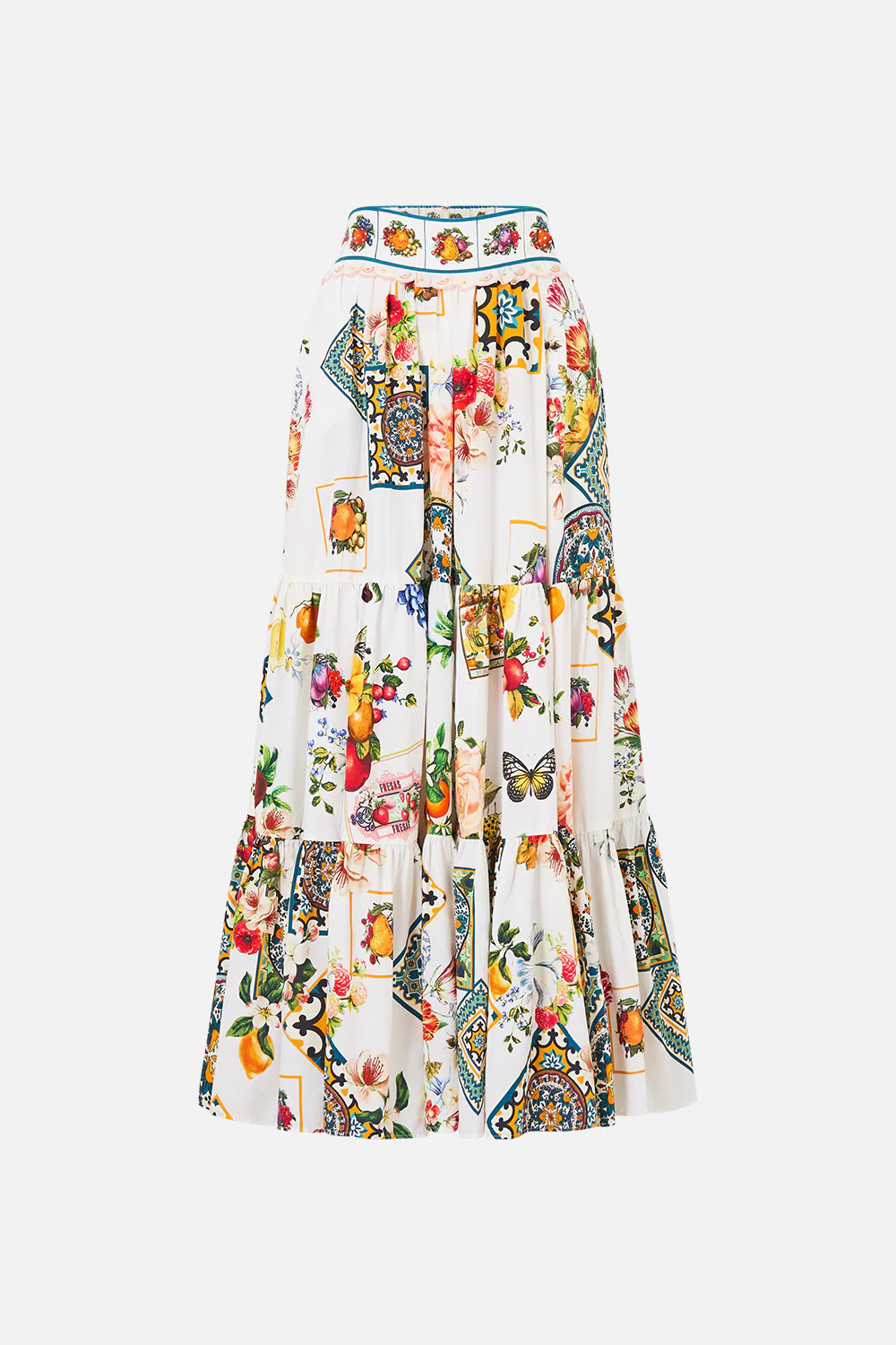 HIGH WAISTED TIERED MIDI SKIRT MAGIC OF THE MERCADO - Image 3