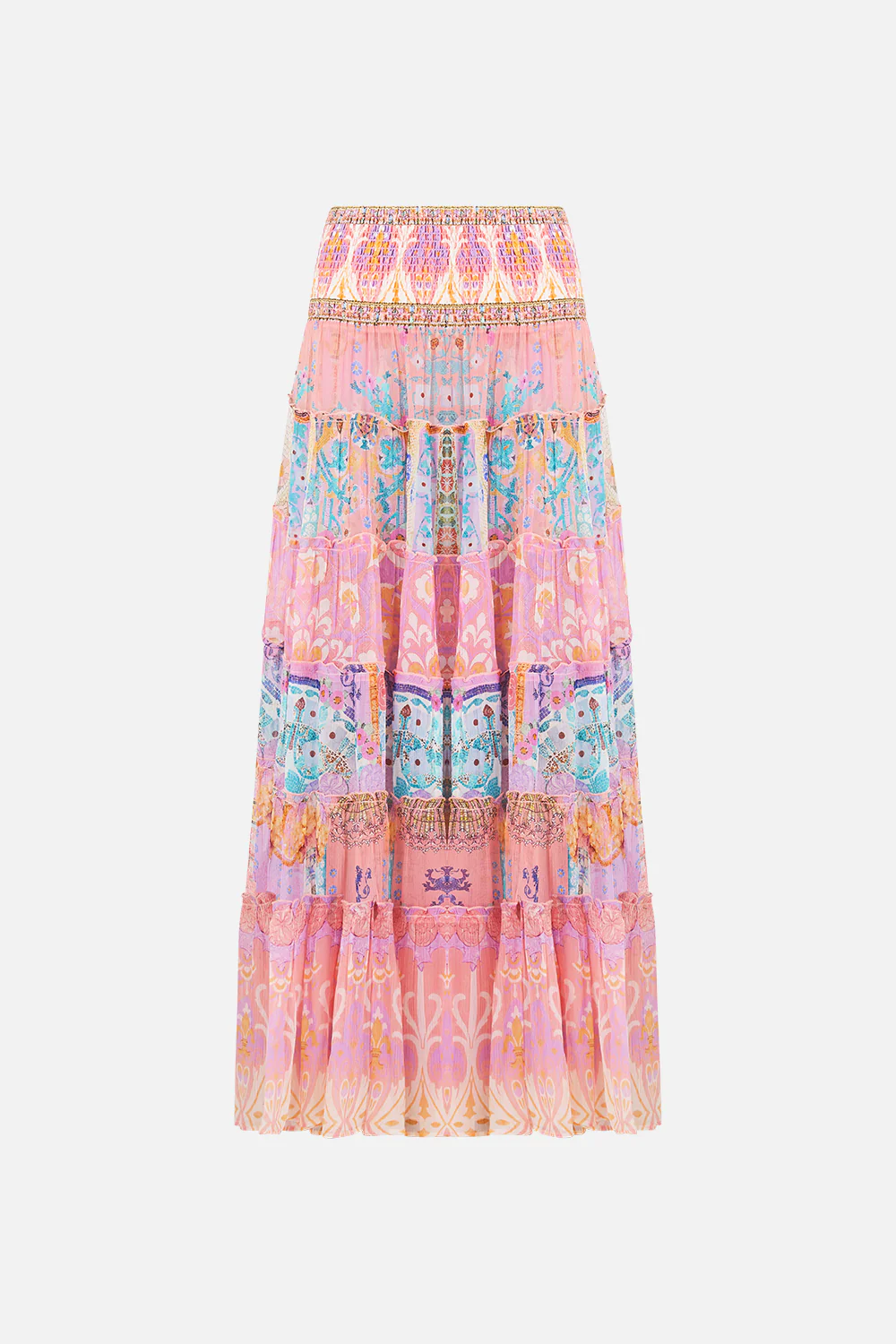 SHIRRED WAIST TIERED CIRCLE SKIRT HOWDY GAUDI - Image 3