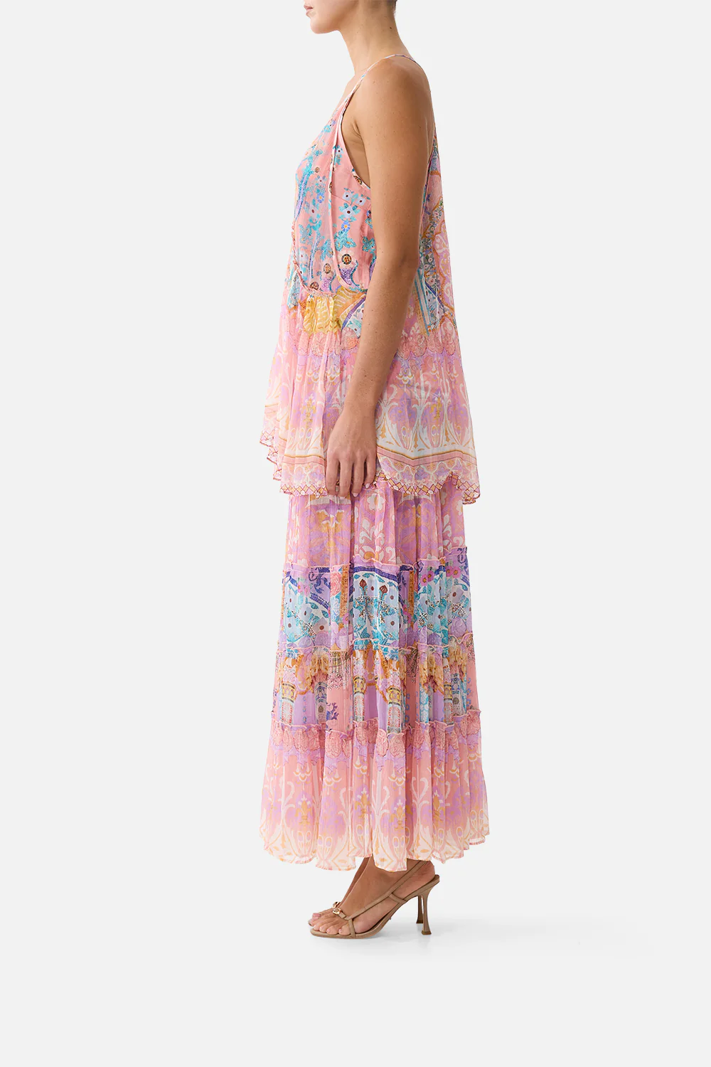 SHIRRED WAIST TIERED CIRCLE SKIRT HOWDY GAUDI - Image 4