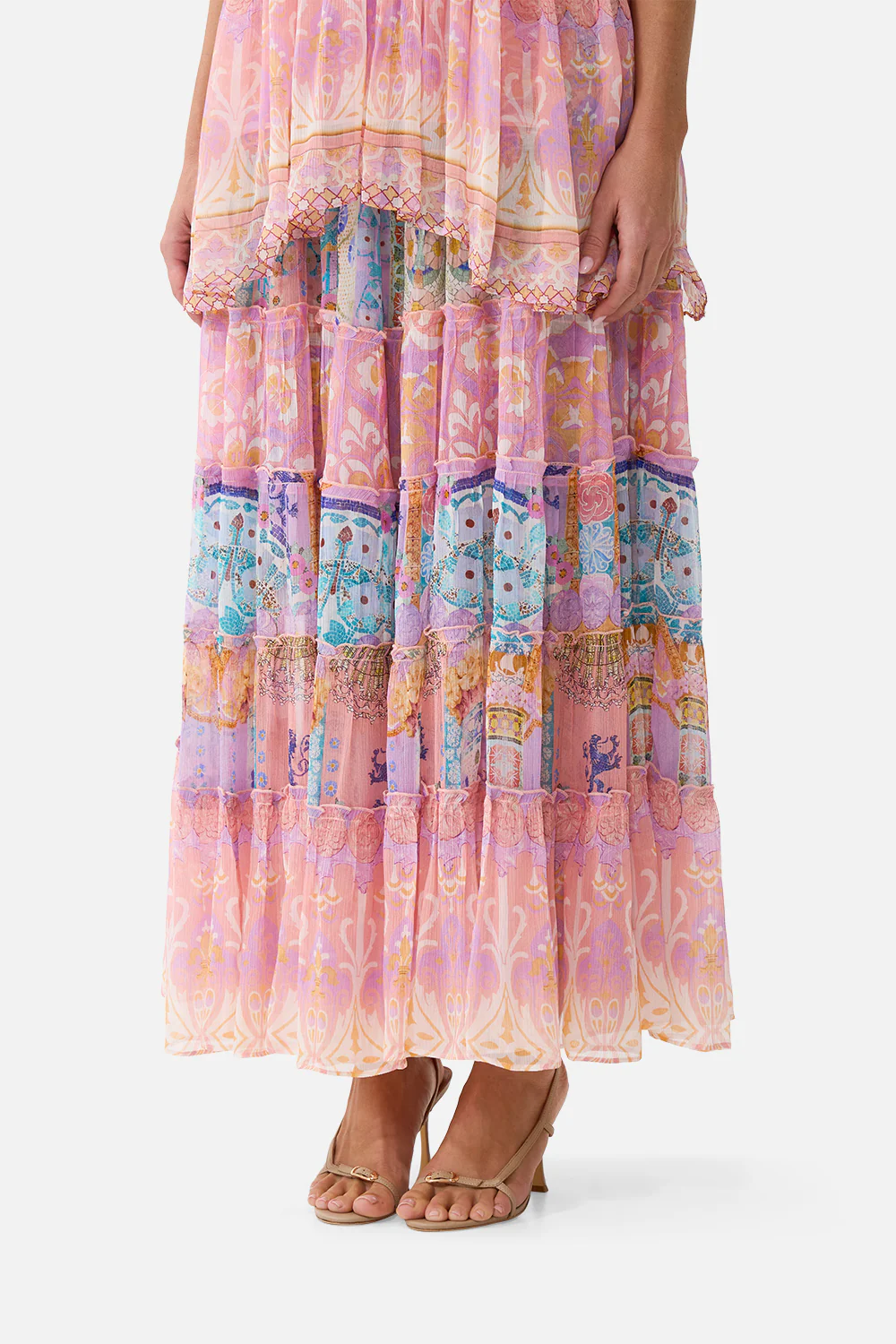 SHIRRED WAIST TIERED CIRCLE SKIRT HOWDY GAUDI - Image 5