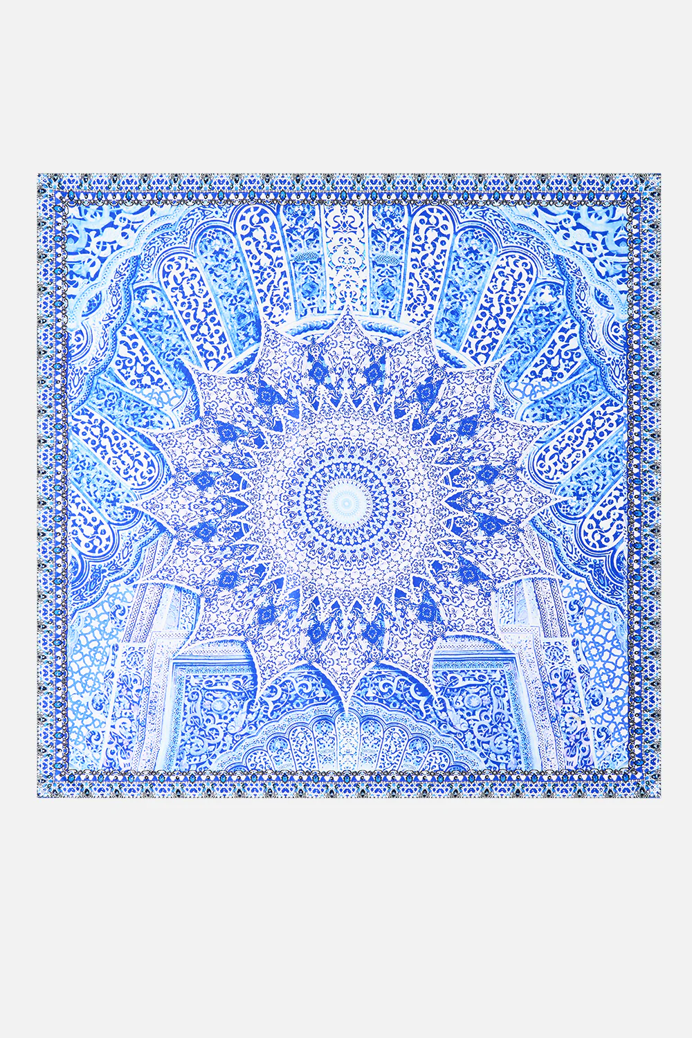 LARGE CRYSTALLED SILK SQUARE SCARF THE BOSPHOROUS - Image 2