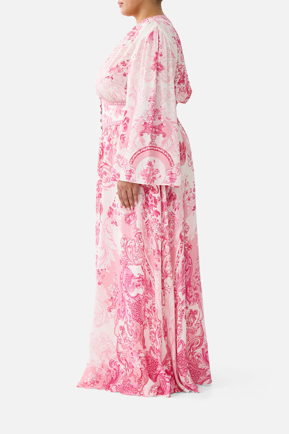 KIMONO SLEEVE DRESS WITH SHIRRING DETAIL LIVIN LA VIDA ROSA - Image 11