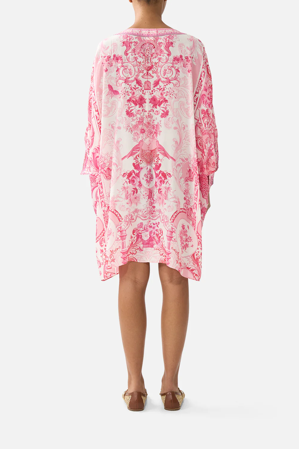 TIE SLEEVE SHORT V NECK KAFTAN LIVIN LA VIDA ROSA - Image 2