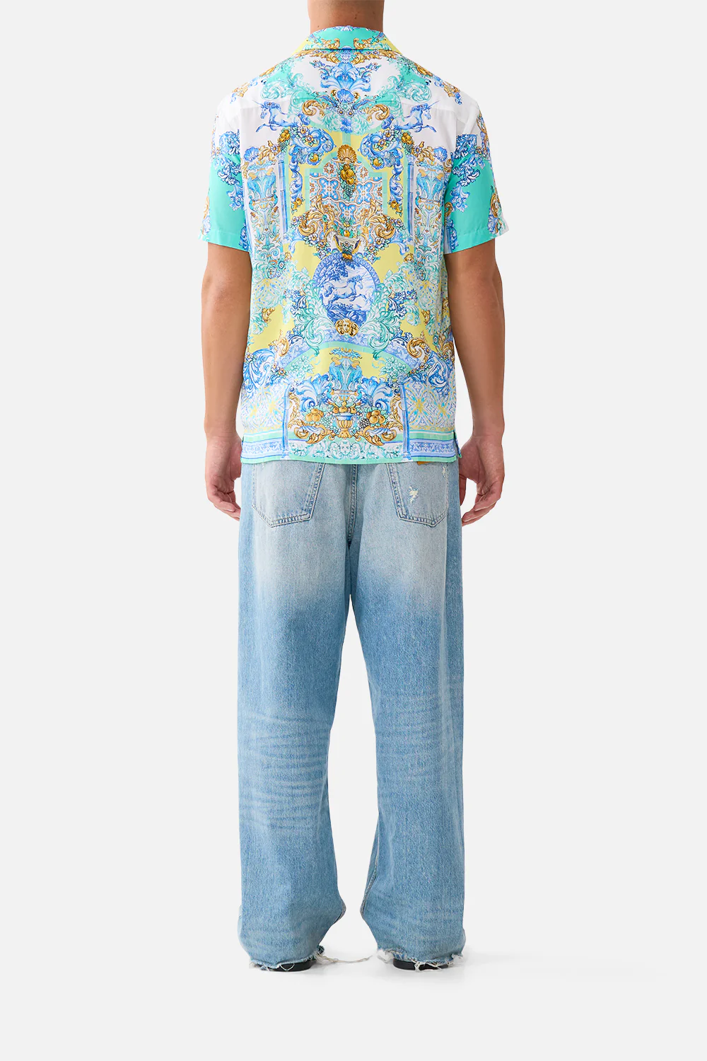SHORT SLEEVE CAMP COLLARED SHIRT DIAL UP THE TILES - Image 2