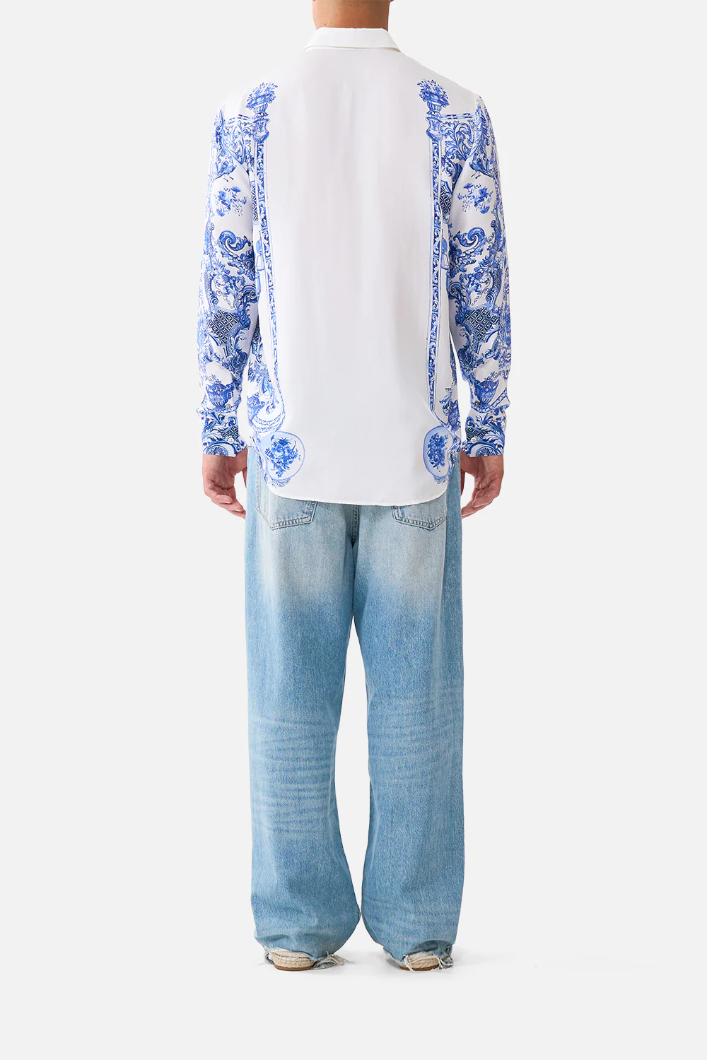LONG SLEEVE HIDDEN PLACKET SHIRT CERAMIC PANORAMIC - Image 2