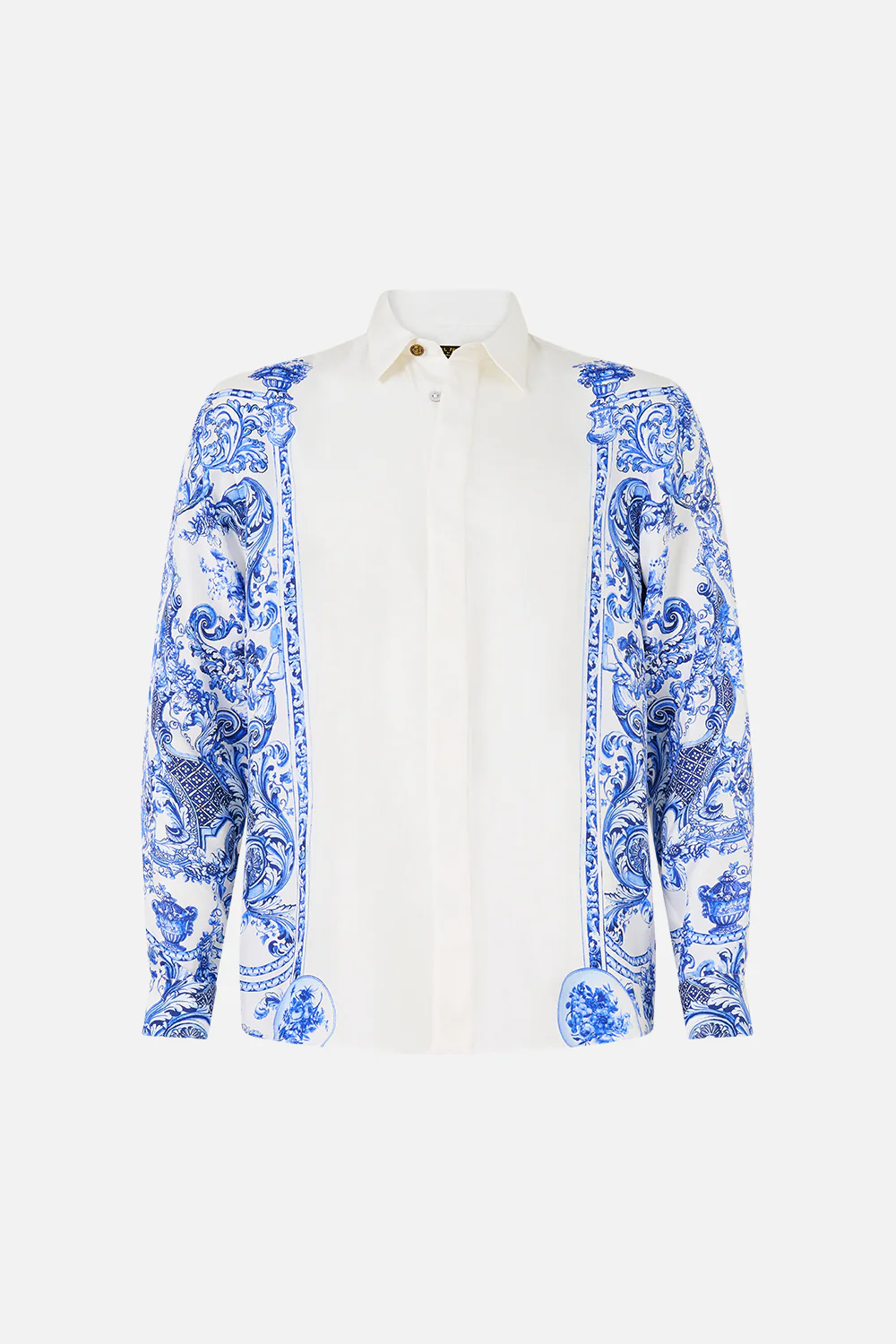 LONG SLEEVE HIDDEN PLACKET SHIRT CERAMIC PANORAMIC - Image 3