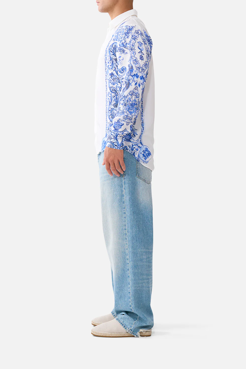 LONG SLEEVE HIDDEN PLACKET SHIRT CERAMIC PANORAMIC - Image 4