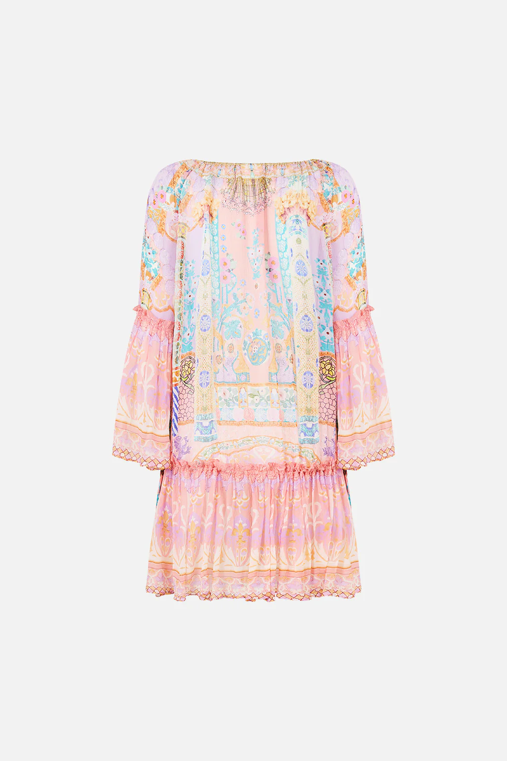 SHORT DROPPED WAIST DRESS WITH BELL SLEEVE HOWDY GAUDI - Image 6