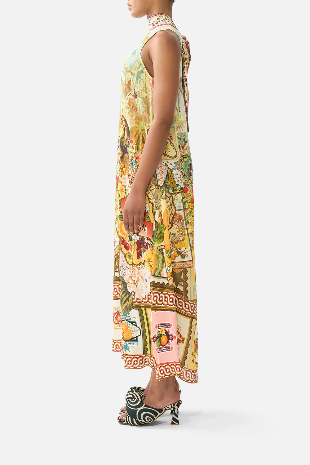 HIGH NECK DRESS WITH BACK NECK TIE VA VA VINTAGE - Image 4