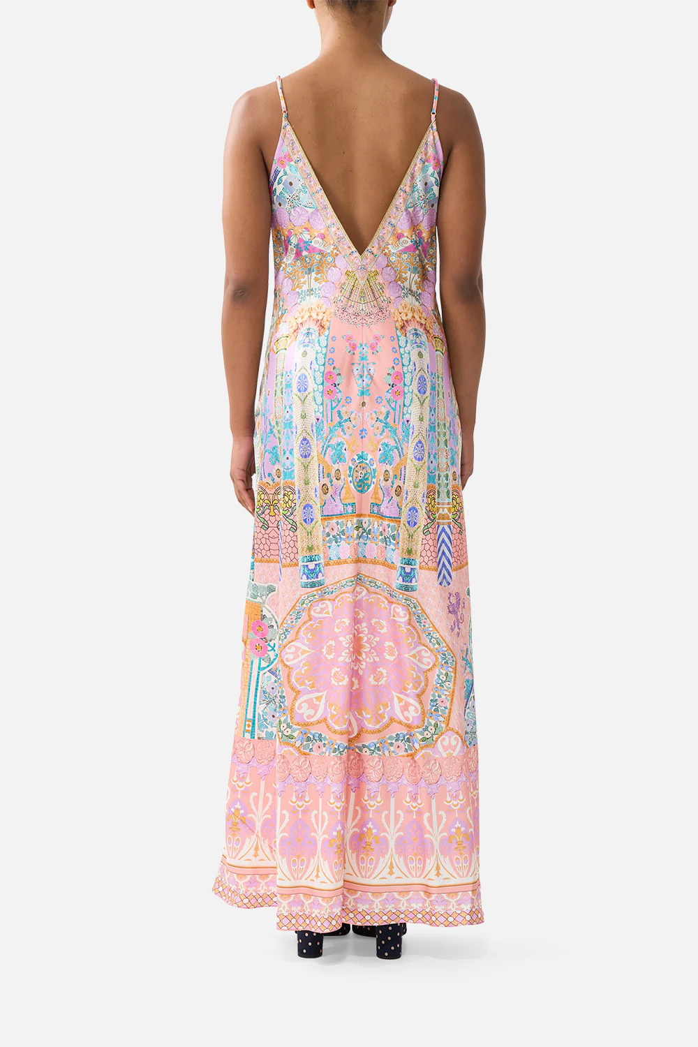 V NECK FULL LENGTH BIAS SLIP DRESS HOWDY GAUDI - Image 2