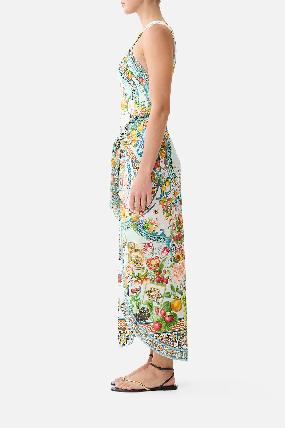 LAYERED LONG SARONG WITH TIE FRONT MAGIC OF THE MERCADO - Image 4
