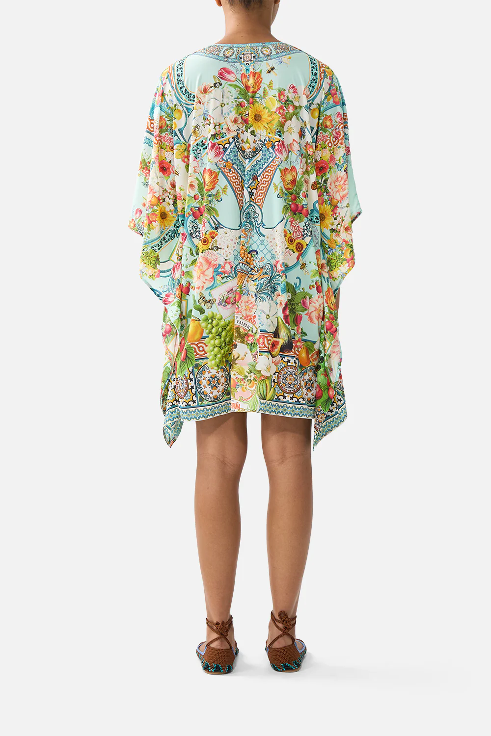 SHORT V NECK KAFTAN W RING FRONT TRIM MAGIC OF THE MERCADO - Image 2
