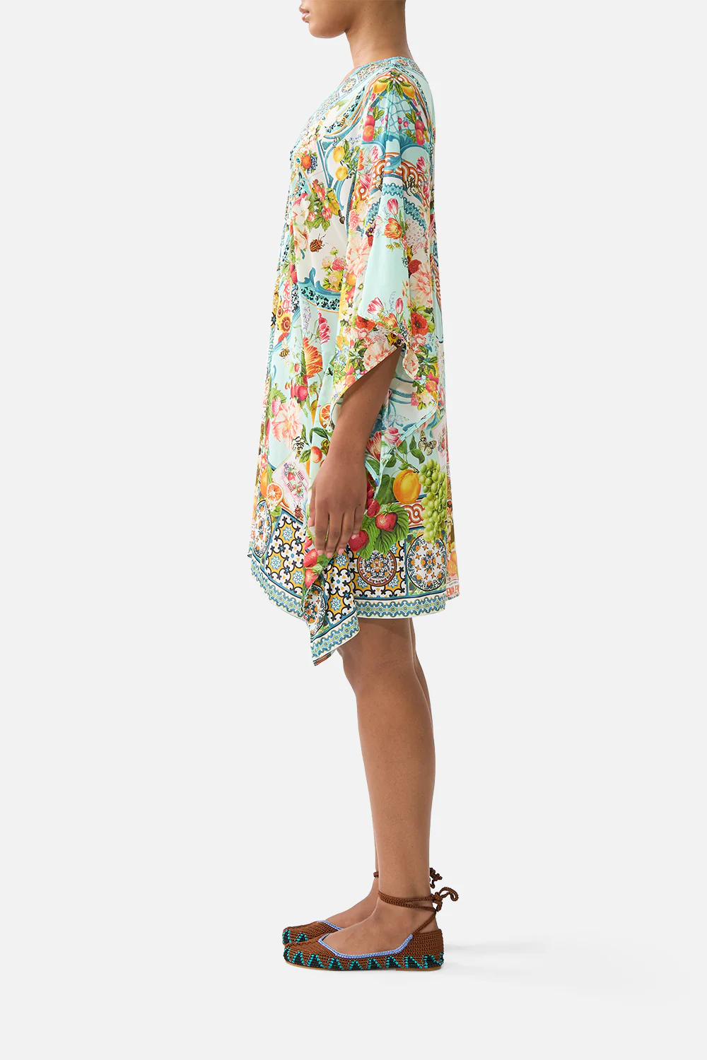 SHORT V NECK KAFTAN W RING FRONT TRIM MAGIC OF THE MERCADO - Image 4