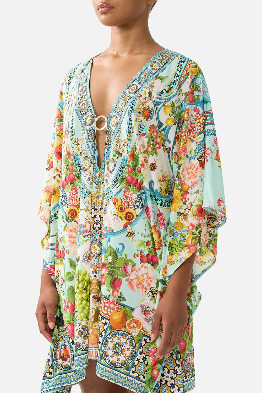 SHORT V NECK KAFTAN W RING FRONT TRIM MAGIC OF THE MERCADO - Image 5