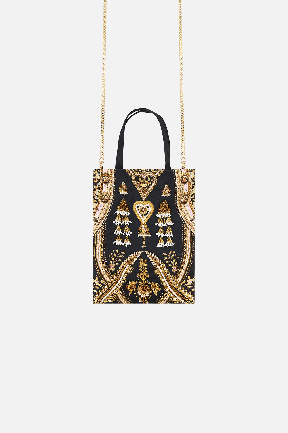 EMBELLISHED MINI TOTE WITH CHAIN STRAP TAURUS RISING
