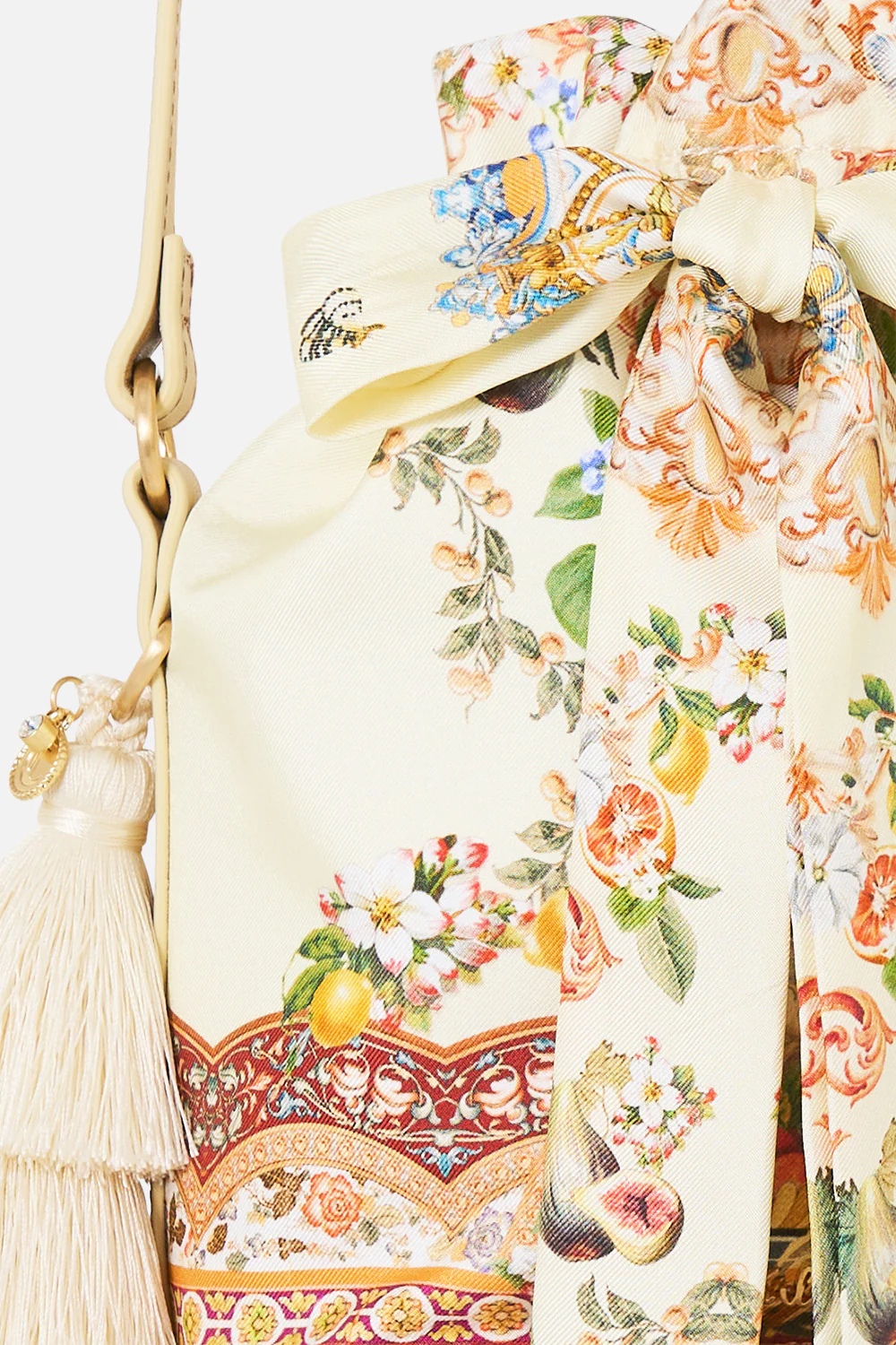 TIE TOP BUCKET BAG WITH TASSELS VA VA VINTAGE - Image 5