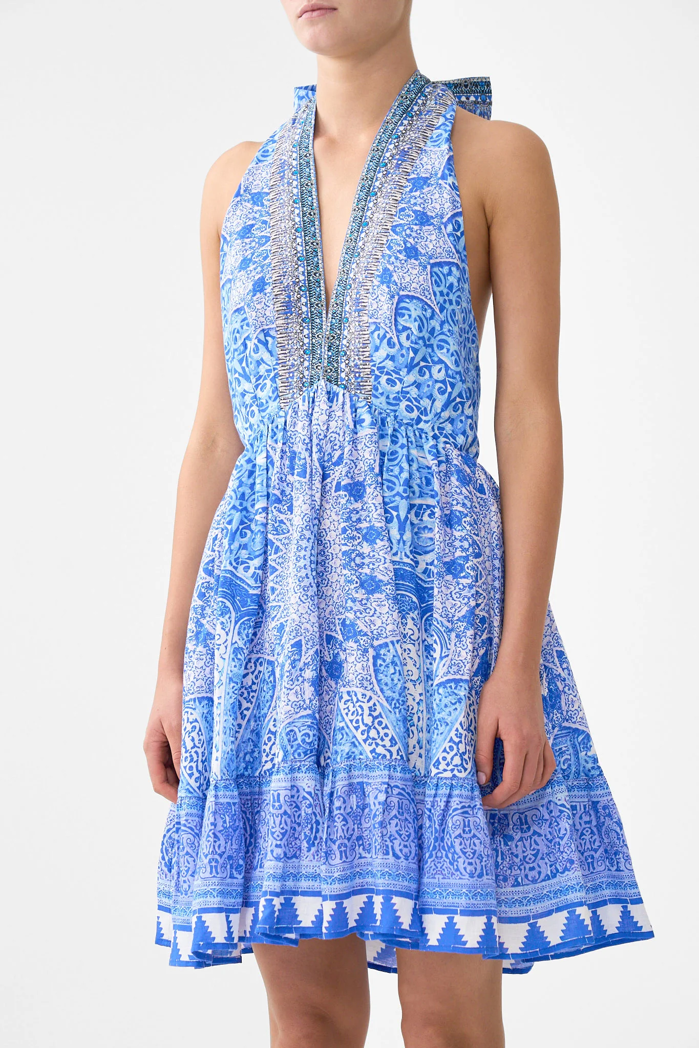 RUFFLE HEM HALTER SHORT DRESS THE BOSPHOROUS - Image 5