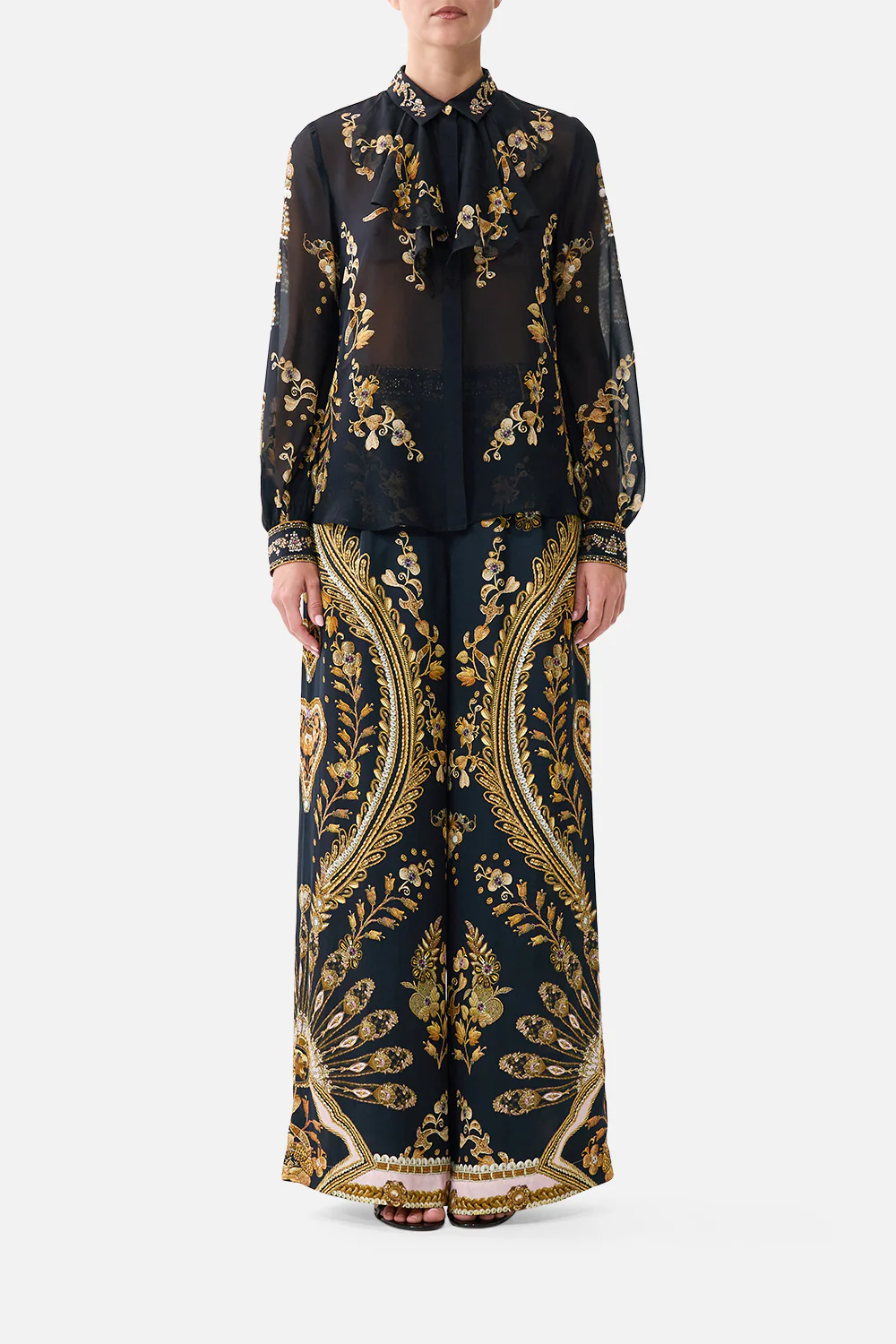 COLLARED SHIRT WITH FRILL NECK DETAIL TAURUS RISING