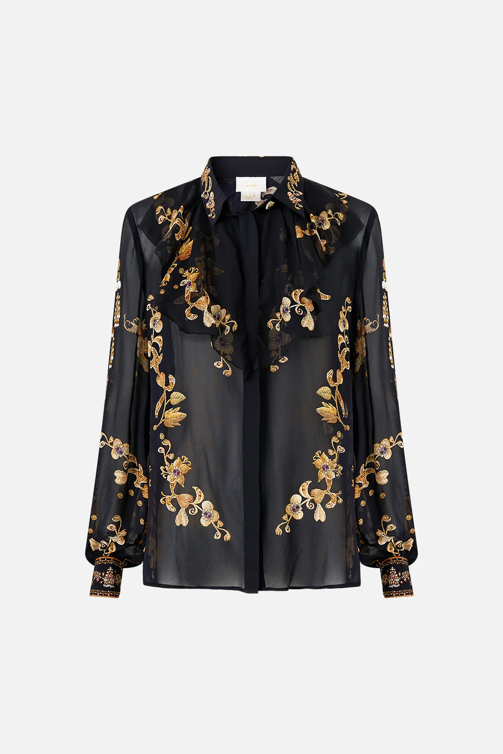 COLLARED SHIRT WITH FRILL NECK DETAIL TAURUS RISING - Image 3
