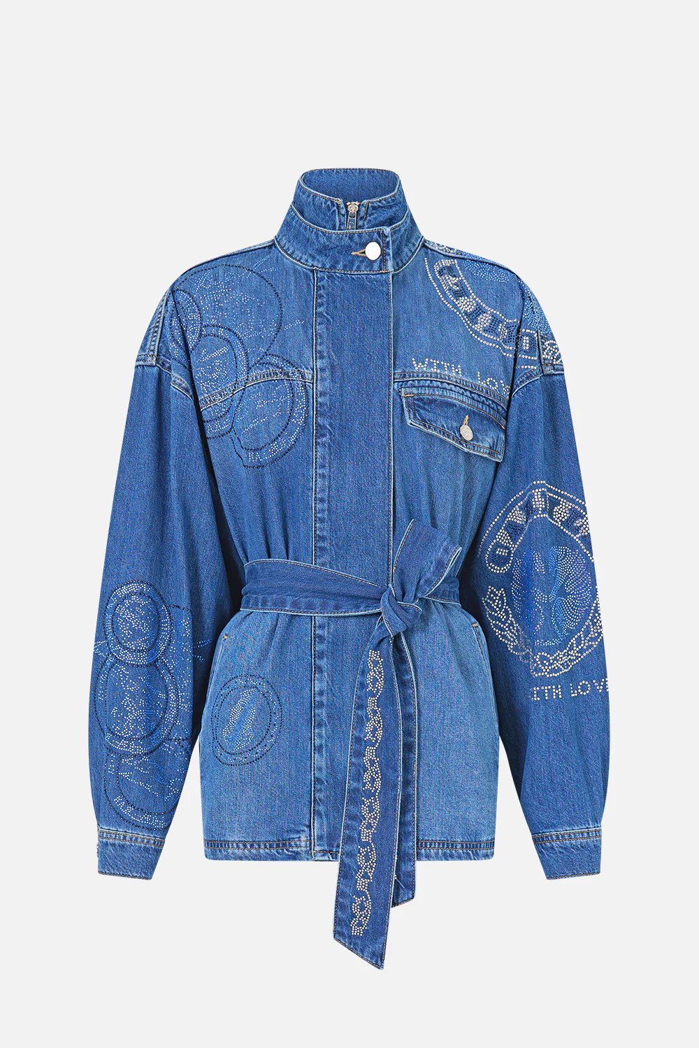 ALIKA HIGH NECK JACKET DENIM - Image 3