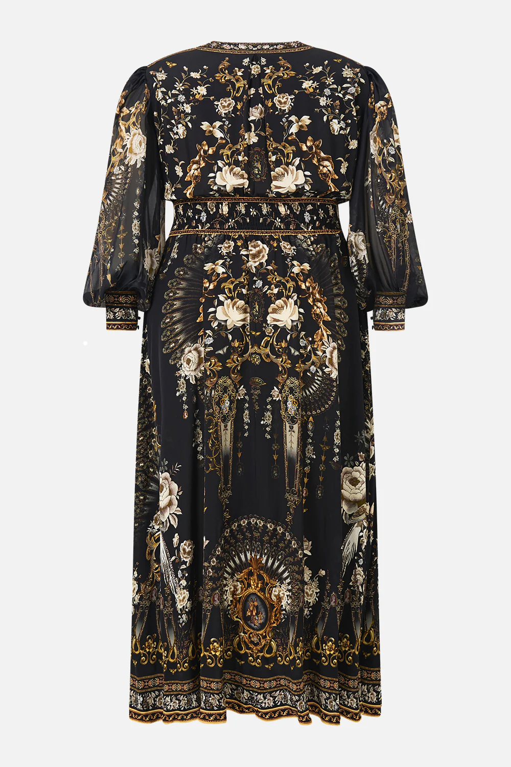 SHAPED WAISTBAND DRESS WITH GATHERED SLEEVES FLAMENCO FOLKLORE - Image 10