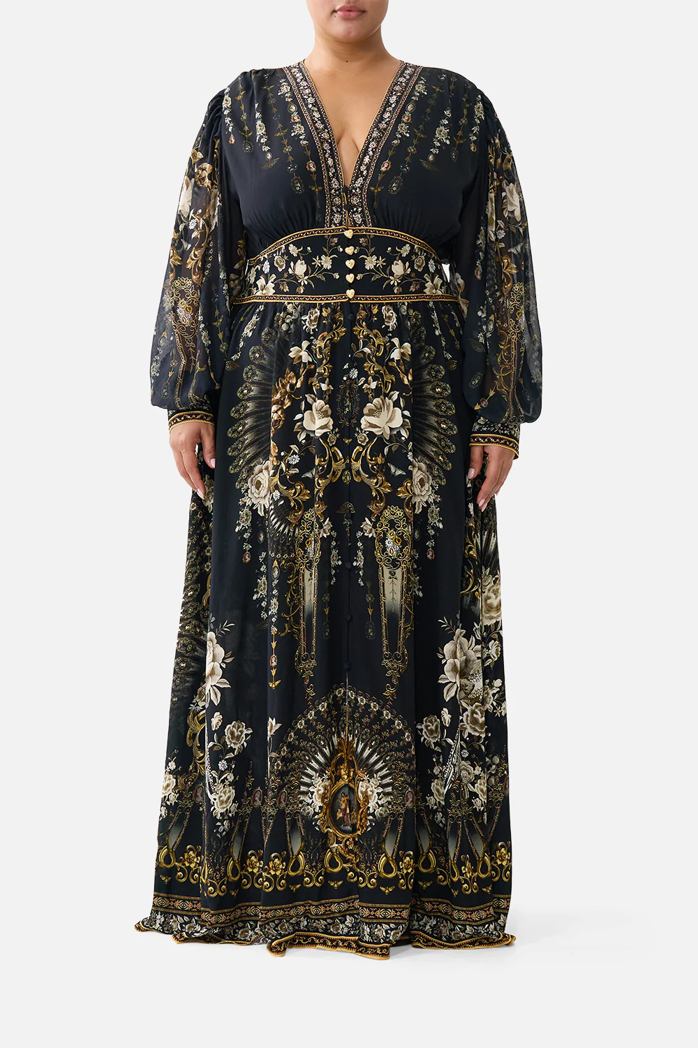 SHAPED WAISTBAND DRESS WITH GATHERED SLEEVES FLAMENCO FOLKLORE - Image 11