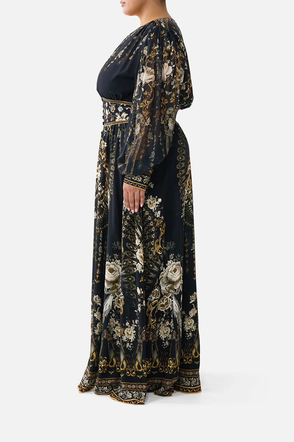 SHAPED WAISTBAND DRESS WITH GATHERED SLEEVES FLAMENCO FOLKLORE - Image 12