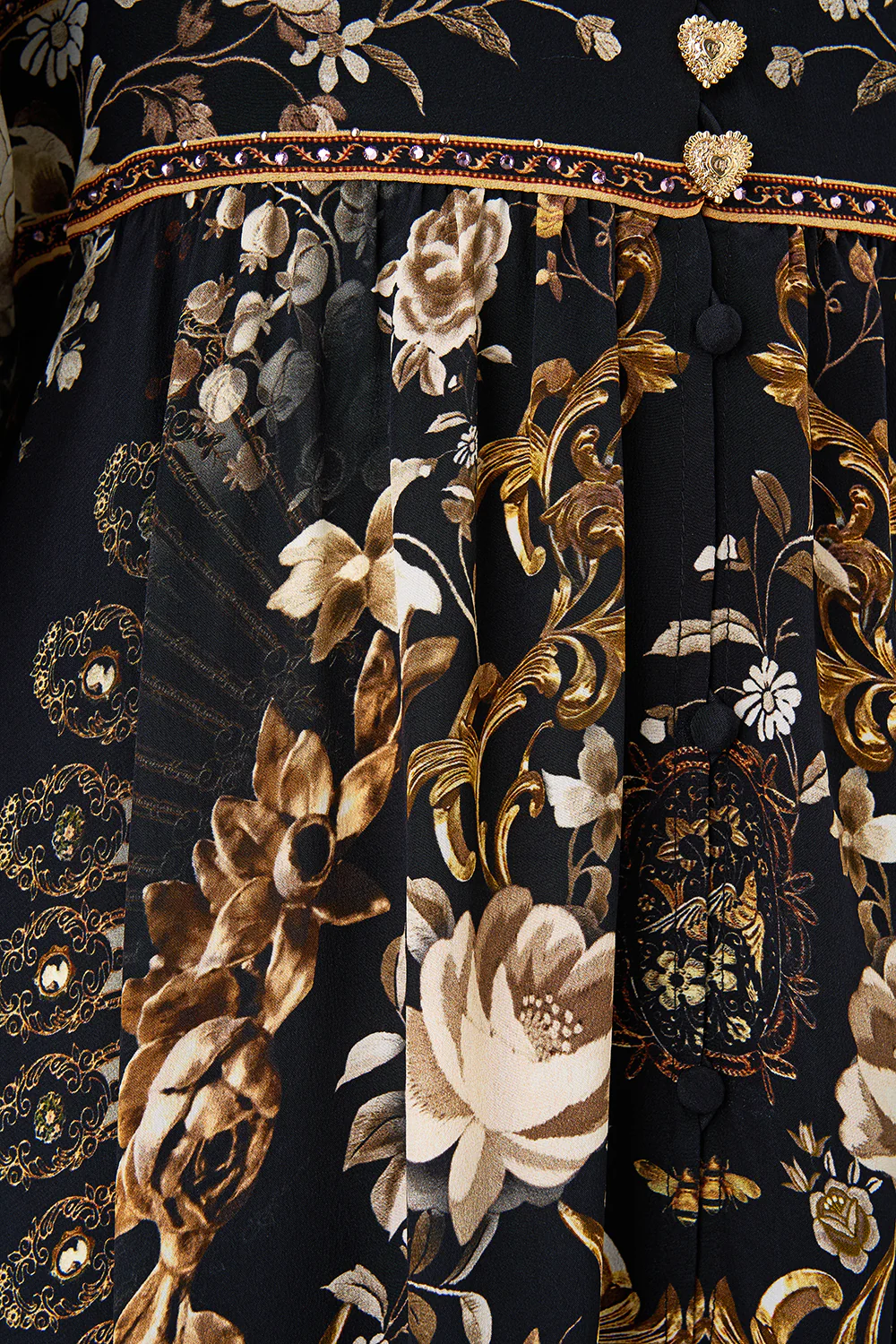 SHAPED WAISTBAND DRESS WITH GATHERED SLEEVES FLAMENCO FOLKLORE - Image 8