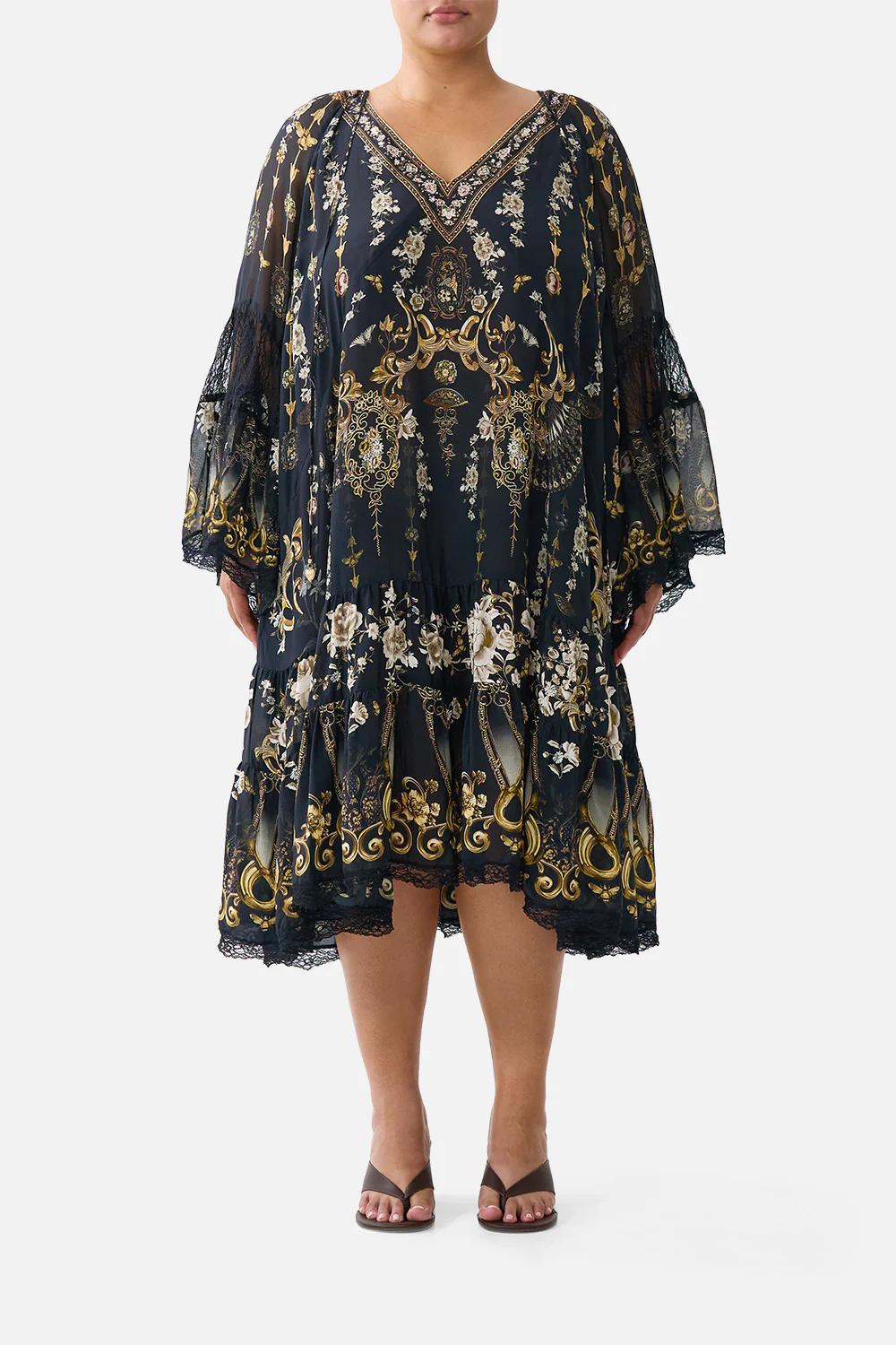 A-LINE GATHERED PANEL DRESS FLAMENCO FOLKLORE - Image 10