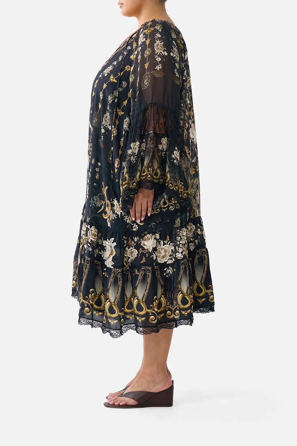 A-LINE GATHERED PANEL DRESS FLAMENCO FOLKLORE - Image 11