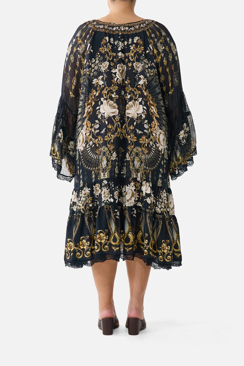 A-LINE GATHERED PANEL DRESS FLAMENCO FOLKLORE - Image 12