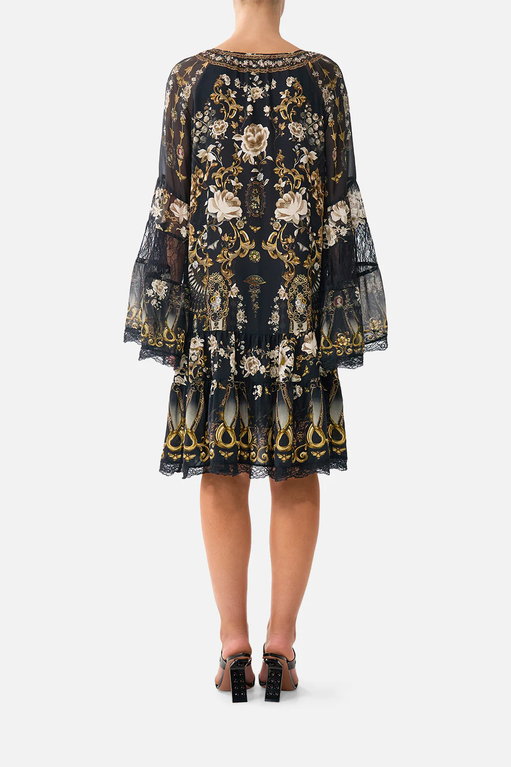 A-LINE GATHERED PANEL DRESS FLAMENCO FOLKLORE - Image 2