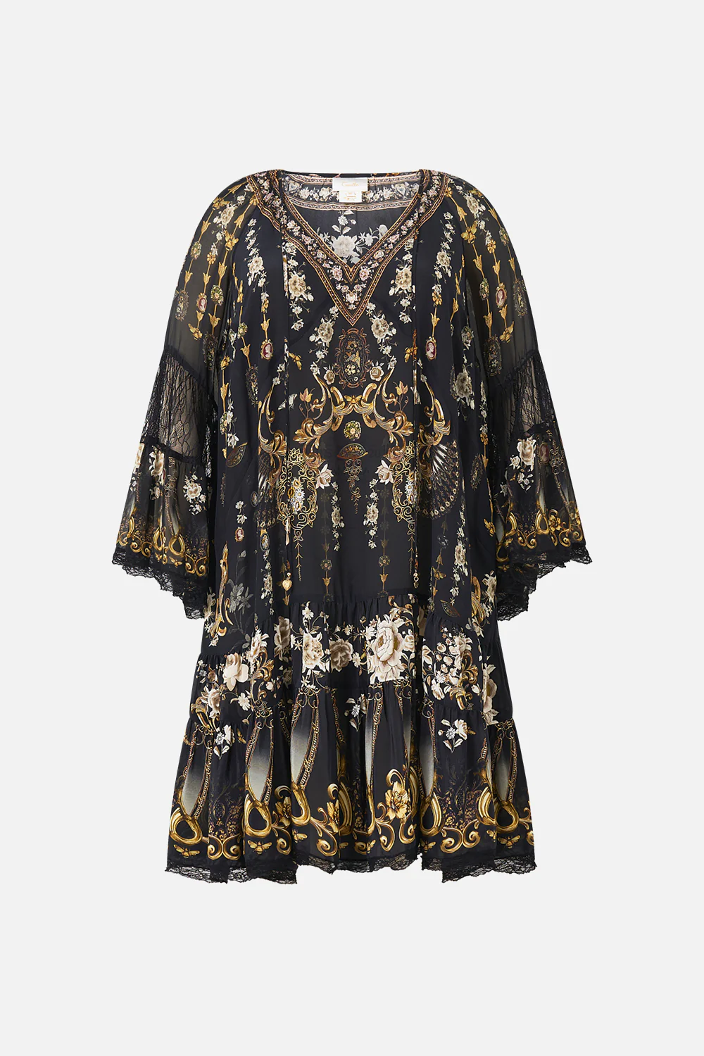 A-LINE GATHERED PANEL DRESS FLAMENCO FOLKLORE - Image 8